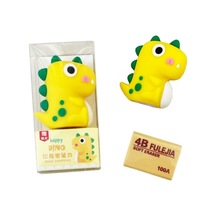 Dinozor Kalemtraş 3d Şekilli Silikon Kalemtraş - Sarı