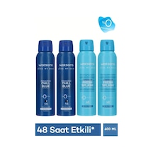 Watsons 4 Lü Deodorant Seti Chill Blue Pudralı X2+wild Wind Pudrasız X2 Erkek Vücut Spreyi 150 Ml