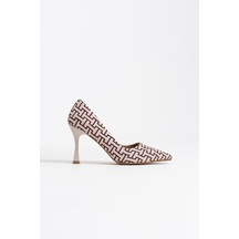 Kelsey Kadın Bej Desenli Stiletto Bej