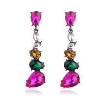 Waves And Pebbles Pinky Green Küpe Çok Renkli