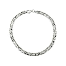 Omar Silver Omr361 Kral Bileklik Ezme Yassı Gümüş Bileklik 6,00 6,5 MM 20,67 G