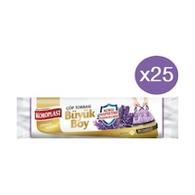 Koroplast Büzgülü Lavanta Kokulu Büyük Boy Çöp Torbası 25 Adet Mor 65 x 70 CM