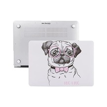 Macbook Air M1 Kılıfı 13 İnç A2337 A2179 A1932 Uyumlu Sert Kapak Hard Case Koruyucu Kılıf Gözlüklü Pug Köpek Desenli Uv Baskılı Çizilme Önleyici Pembe