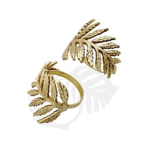 The Mia Leaf Pirinç Peçete Halkası 2li Set