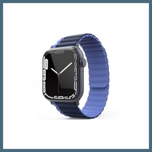 Bezos Movenchy Watch 42mm Uyumlu Mo-wb1 Çift Renk Mıknatıslı Silikon Kordon - Lacivert-mavi Agc