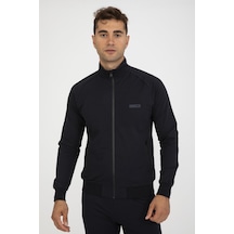 Maraton Comfort Erkek Dik Yaka Uzun Kol Lacivert Eşofman Üstü 21390 Lacivert