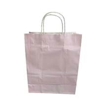 Pembe Renkli Kraft Kağıt Çanta, 25 Adet Hediyelik Poşet