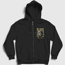 Presmono Unisex Biggie Smalls Tupac Shakur Fermuarlı Kapüşonlu Sweatshirt Siyah