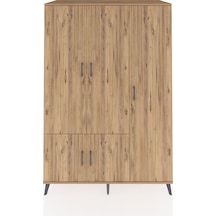 Kronos Dolap 7 Raflı 5 Kapaklı Tek Askılı 132x59x195 Çam-çam/çam Atlas Çam/atlas Çam