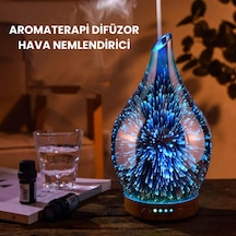 7 Renk Led Işıklı Aromaterapi Difüzörü Otomatik Kapanmalı Zaman Ayarlı Koku Verici Gece Lambası Pembe