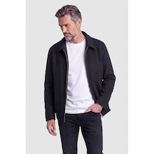Bisse Siyah Klasik Yaka Erkek Fermuarlı Mont Mn26k26202 D-90