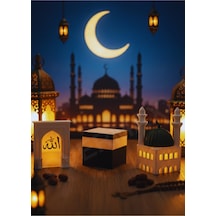 3'lü Ramazan Seti: Kabe, Mihrab Ve Cami Temalı Dekor 3'lü Set - 835880854