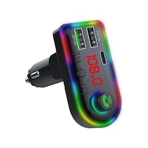 Sones F8 Araba Fm Verici Renkli Işık C Tipi Araba Mp3 Çalar