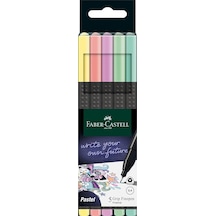 Grip Finepen İnce Keçe Uçlu Kalem Seti, 5'li, Pastel Renkler, 0.4 Mm Uç, Metal Destekli, Ergonomik Üçgen Gövde