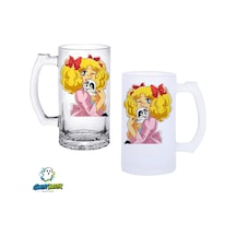 Şeker Kız Candy Kulplu Bira Bardağı Buzlu Veya Şeffaf Seçenekli 0355
