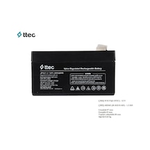 12 Volt 1.3A Akü -12V 1.3 Ah Bakımsız Kuru Akü 2024 Üretim