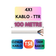Öznur 4x1 Ttr Kablo Metre Seçenekli Beyaz - 100 Metre
