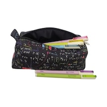 Desenli Astarlı Yıkanabilir Bez Kalemlik, Kalem Kutusu 165-Koyu Yeşil