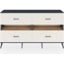 Arges Konsol 2 Raflı 4 Çekmeceli 176x30x99 Antrasit-çam/aytaşı Atlas Çam/aytası - Antrasıt