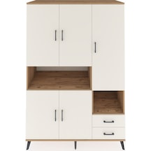 Kronos Dolap 10 Raflı 2 Çekmeceli 5 Kapaklı 132x59x195 Çam-aytaşı/aytaşı Aytası/aytası