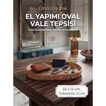 Orion Serisi El Yapımı Kırılmaz Oval Dekoratif Sunum Tepsisi - 23x14 Cm Çay, Kahve, Anahtarlık Ve Takı Düzenleyici Organizer Renkli