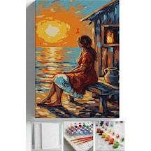 Sayılarla Boyama Seti Numaralı Tuval Fırça Boya Askı Aparatı Dahil Set 40x50 Cm - Final Sahil