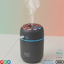 250ml Rgb Işıklı Süper Sessiz Type-c Mini Hava Nemlendirici & Aroma Difüzör