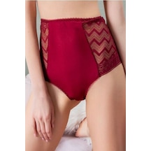 Magic Form 948 Zigzag Dantelli Yüksek Bel Külot-bordo Bordo