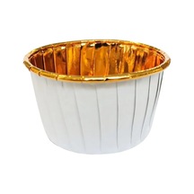 Kağıt Muffin Kek Ve Sufle Kapsülü Beyaz İçi Metalik Gold