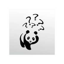 Folyo Sticker Panda 30cm Uzunluk Siyah