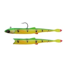 Savage Gear Flying Minnow 10cm 5.5gr 2 Adet Silikon + 1 Adet 8.5gr Jig Head Set Firetiger