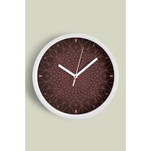 Optik İllüzyon Desenli Soyut Modern Duvar Saati - 42cm - Önü Camlı Beyaz Kasa - Sessiz Mekanizma Beyaz