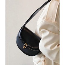 Acı Kahverengi Suni Deri Ayarlanabilir Askılı El ,kol Ve Omuz Çantası Sıyah - Sıyah