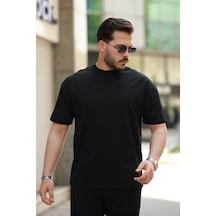 Erkek Kısa Kollu Basic Oversize Tshirt Siyah