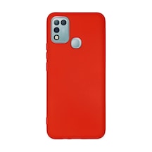 İnfinix Hot 10 Play Kılıf Nano İçi Kadife Silikon - Kırmızı 0.2M-Çok Renkli