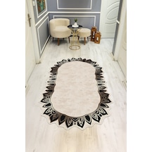 Modern Desenli Lazer Kesim Dijital Baskı Kaymaz Taban Halı H0405 Renkli