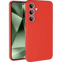 Samsung  Uyumlu  Galaxy S24 Fe Kılıf Nano İçi Kadife Silikon Kırmızı
