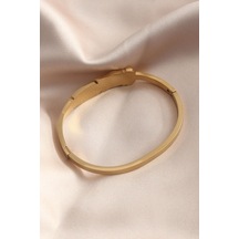 Gold Renk Yaprak Model Zirkon Taş Detay Kelepçe Kadın Bileklik Tj-bb4681 Altın - Çok Renkli 94546781