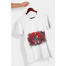 Naruto Akatsuki Anime Cosplay Baskılı Yetişkin Tişört Beyaz