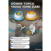 Dönen Toplu 15 Cm Yavaş Yeme Kabı - Sıvı Mama Ve Ödül İçin, Kedi Köpek Aksesuarı Bx-313492