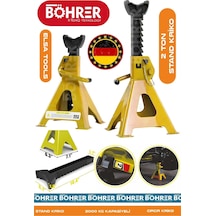Alman Böhrer Hb0418t Sarı 2 Ton Oto Araç Araba Kaldırma Sabit Tutma Kriko Standı - Tekli