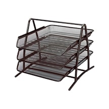 Ayrex 3a 1055 Metal Perfore Evrak Rafı, 3 Lü Siyah Genel