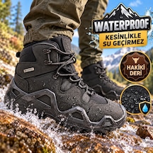 Panter Erkek Outdoor Trekking Botu Waterproof ,kesinlikle Su Geçirmez Yüksek Bilekli Taktik Bot Siyah