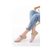 Alemdarshop İnf-6363 Bej Baret Tokalı Günlük Bayan Ayakkabı
