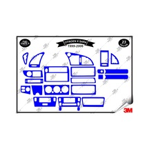 Citroen X Sara 1999-2006 Torpido Konsol Trim Göğüs Maun Kaplama Set 23 Parça Mavi