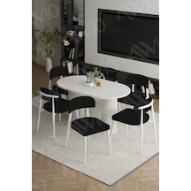 Avvio Lea Bohem Ayak Beyaz Polo Sandalye 80x160 Mutfak Masa Sandalye Takımı