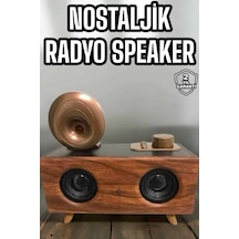 Hubrendy Tekno Bluetooth Hoparlör Ahşap Klasik Retro Gramofon Bluetooth Müzik Kutusu