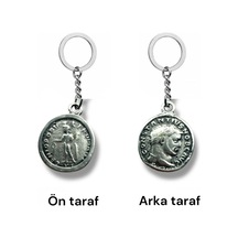 Constantine Figürlü Denarius Roma Para Anahtarlık Çift Taraflı 1 Adet Unisex Aksesuar