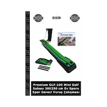 Premium Glf-100 Mini Golf Sahası 30x250 Cm Ev Sporu Spor Gereci Vuruş Çalışması Çok Renkli