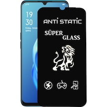 Oppo Uyumlu A91 Tam Kaplayan Anti Statik Dayanıklı Ekran Koruyucu Süper Cam